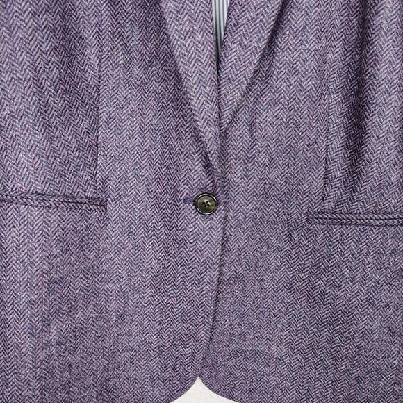 J. Crew Parke Blazer in Purple Herringbone English Wool Size 20 - Picture 12 of 14
